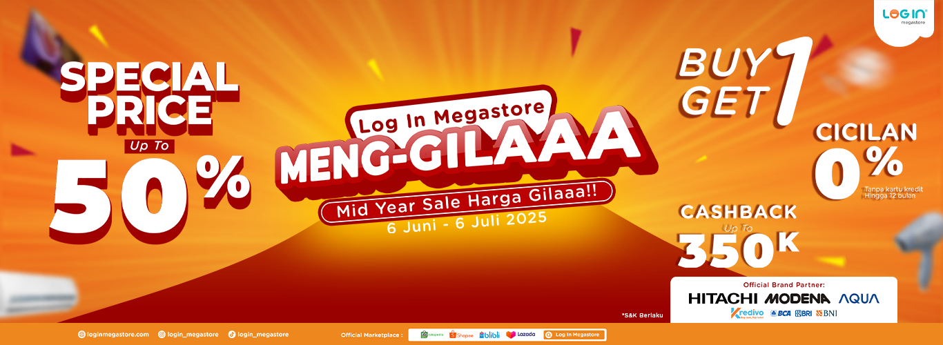 Banner LOG IN MERGASTORE JUNI MENG-GILAAA! - Login Megastore